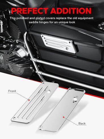 Amazicha Saddlebag Saddlebag مزلاج يغطي الكروم متوافق مع Harley Davidson Touring Street Glide، Electra Glide، Road Glide 1993-2013 in Kuwait