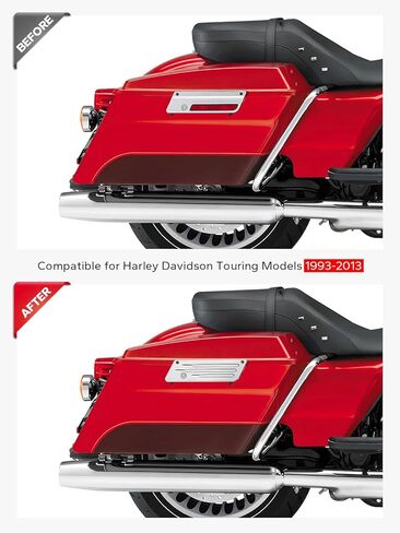 Amazicha Saddlebag Saddlebag مزلاج يغطي الكروم متوافق مع Harley Davidson Touring Street Glide، Electra Glide، Road Glide 1993-2013 in Kuwait
