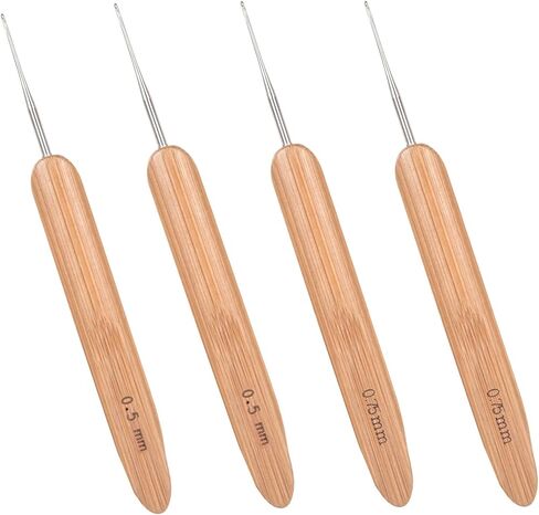 Richintol Dreadlock Crochet Hooks,Crochet Needles for Hair,Interlocking Tool for Locs,Hair Crochet Hook Loc Needles for Dreadlocks Braid Craft(1 Hook,2PCS:0.5mm+0.75mm) in Saudi Arabia