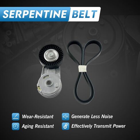 Drive Belt Tensioner Kit Compatible with Chevy Cobalt Equinox Orlando HHR Classic,Saturn Ion L100 L200 L300 LS LS1 LW1 LW200,Buick Regal Verano Replaces:24430296 38177 5PK1030 in Saudi Arabia