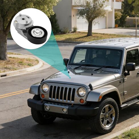 مجموعة شداد الحزام AULINK 39269 مع بكرة (3.8L V6) لسيارة جيب رانجلر 2007 2008 2009 2010 2011 53032860AA 52088305 780281 19310022 89607 49479 in Kuwait