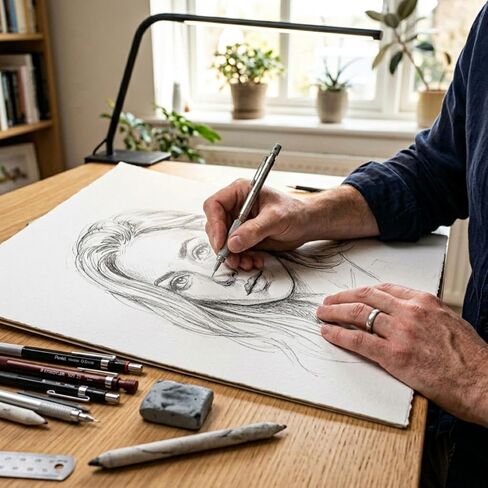 لوحة حروف الهلال المحمولة، لوازم الرسم للفنانين، خالية من الأحماض، صلبة، مثالية للهواء الطي، الوسائط المتعددة، الضغط الساخن، 3 أوراق، 16 بوصة × 20 بوصة in Kuwait