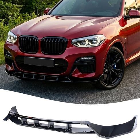 STSEV01 ممتص الصدمات الأمامي للشفاه مناسب لسيارة BMW X3 G45 2025 2026 M50 (M Sport فقط)، 4 قطع طقم جسم الذقن لسد الهواء ملحقات الشفاه السفلية باللون الأسود اللامع in Kuwait