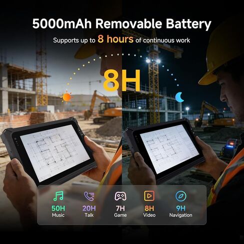 Rugged Tablet with Barcode Scanner I87J, 8 inch Windows 11 Pro w/Honeywell N4680 Scan Engine, 1D/2D QR Inventory Scanner, 8GB+128GB Industrial Tablet for ERP WMS, Warehouse, Retail, IP65 in Saudi Arabia