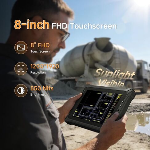 Rugged Tablet with Barcode Scanner I87J, 8 inch Windows 11 Pro w/Honeywell N4680 Scan Engine, 1D/2D QR Inventory Scanner, 8GB+128GB Industrial Tablet for ERP WMS, Warehouse, Retail, IP65 in Saudi Arabia