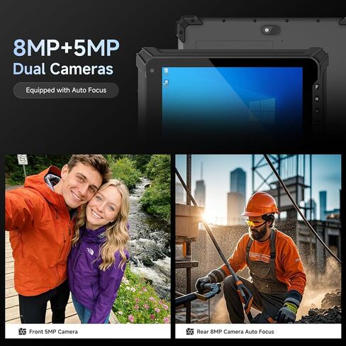 Rugged Tablet with Barcode Scanner I87J, 8 inch Windows 11 Pro w/Honeywell N4680 Scan Engine, 1D/2D QR Inventory Scanner, 8GB+128GB Industrial Tablet for ERP WMS, Warehouse, Retail, IP65 in Saudi Arabia
