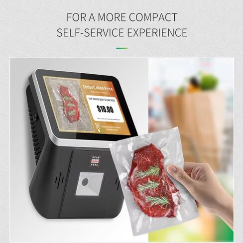 8 Inch Android Price Checker Barcode Scanner POS, 1D/2D Reader, HD Touch Screen, WiFi, RJ45 LAN Supported, Small Android Kiosk for Ordering, Supports Loyverse, Salesplay, Shopify APPS in Saudi Arabia