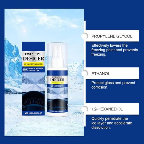 Window Deicer for Car - Vehicle Ice Remover | Automotive Window Deicer,for Drivers Trucks RVs SUVs Sedans Adventure Seekers Cold Weather Travelers Daily Commute Road Trips Long Drive in Kuwait