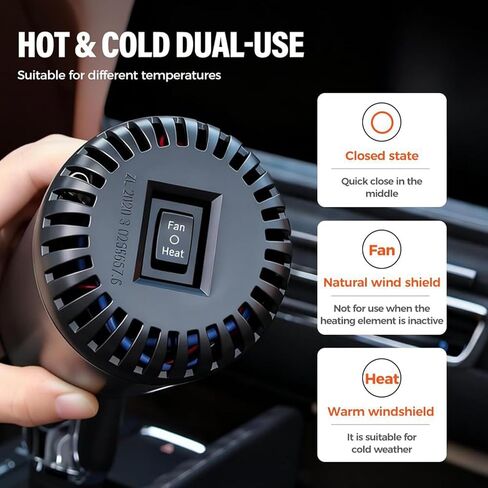 Defroster for Vehicle,360 Rotation Defogger | Defroster Heating Fan for Car - for Ice Snow Frost Cold Mornings Road Trips Sedan RV SUV Truck Taxi in Kuwait