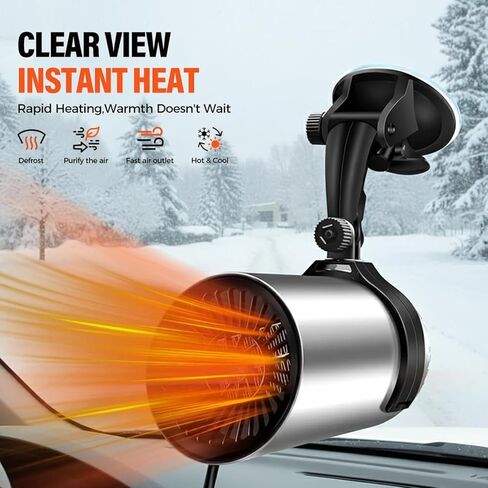 Defroster for Vehicle,360 Rotation Defogger | Defroster Heating Fan for Car - for Ice Snow Frost Cold Mornings Road Trips Sedan RV SUV Truck Taxi in Kuwait
