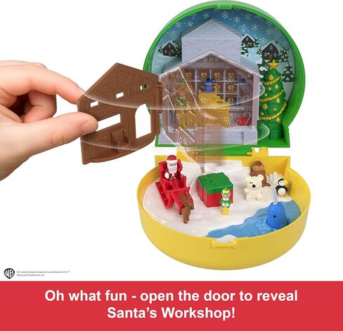 مجموعة اللعب الصغيرة Polly Pocket x Elf Collaboration Compact والدمى الصغيرة وموضوع العطلة، و6 ملحقات ذات طابع خاص، ومجسمات الأصدقاء وسانتا وبابا إلف in Kuwait
