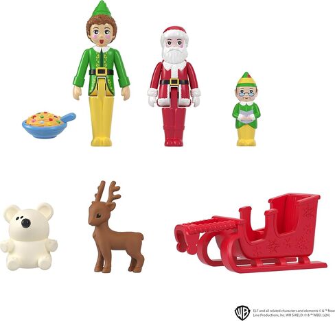 مجموعة اللعب الصغيرة Polly Pocket x Elf Collaboration Compact والدمى الصغيرة وموضوع العطلة، و6 ملحقات ذات طابع خاص، ومجسمات الأصدقاء وسانتا وبابا إلف in Kuwait
