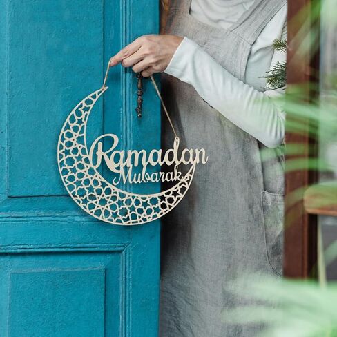 OLEEK إكليل باب رمضان (12 بوصة) علامة رمضان مبارك - ديكورات رمضان للمنزل 2026 - إكليل رمضان - هدايا رمضان للأطفال - ديكور باب رمضان - ديكور رمضان - لافتة باب رمضان مبارك in Saudi Arabia