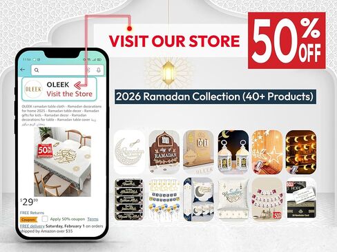 OLEEK إكليل باب رمضان (12 بوصة) علامة رمضان مبارك - ديكورات رمضان للمنزل 2026 - إكليل رمضان - هدايا رمضان للأطفال - ديكور باب رمضان - ديكور رمضان - لافتة باب رمضان مبارك in Saudi Arabia