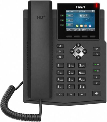 هاتف Fanvil X3U Pro Entry Level Gigabit IP Phone، شاشة ملونة 2.8 بوصة، 6 خطوط SIP، صوت عالي الدقة، ثنائي جيجابت PoE، سماعة EHS تدعم هاتف VoIP للمكاتب الصغيرة in Kuwait