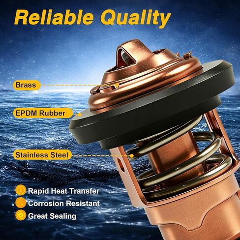 Thermostat Kit 120°F for Mercury Mariner 6 8 9.9 15 20 25 HP 2 Cycle Outboards Sierra 18-3549, Replace 14586A3 in Kuwait