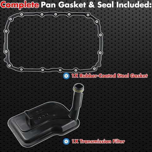 6L45 6L50 Transmission Filter Rubber-Coated Steel Gasket Kit 24236933 Compatible with Camaro,Colorado,Canyon,ATS,CTS,SRX, Stop Hard Shifts & Shudder, Felt Filtration Media in Saudi Arabia