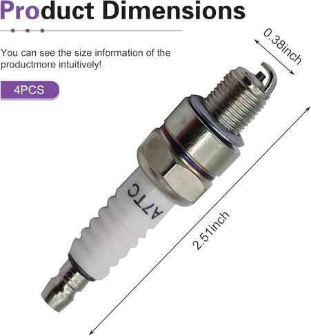 4 قطع A7TC Spark Plug، غطاء توصيل الإشعال للدراجات النارية، متوافق مع GY6 50 cc 90 cc 110cc 125 cc 150cc ATVs Quad 4 Wheeler Pit Bike Dune Buggy TaoTao Buyang in Kuwait