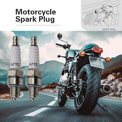 4 قطع A7TC Spark Plug، غطاء توصيل الإشعال للدراجات النارية، متوافق مع GY6 50 cc 90 cc 110cc 125 cc 150cc ATVs Quad 4 Wheeler Pit Bike Dune Buggy TaoTao Buyang in Kuwait