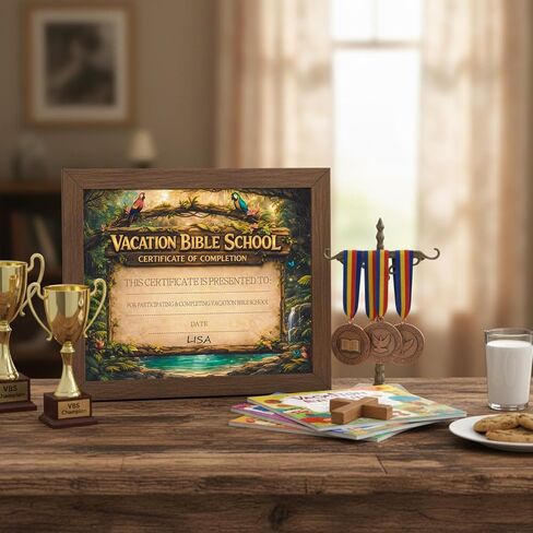 100 Pcs 2026 VBS Certificate of Completion Award Rainforest Falls Theme Vacation Bible School Attendance Award, Christian Sunday School Elementary Supplies 8.5 x 11 Inch in Saudi Arabia