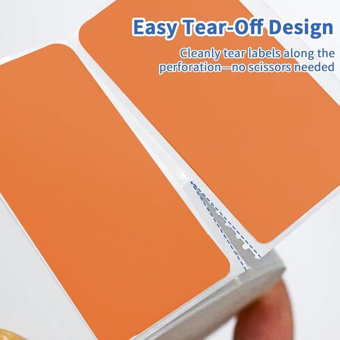 2.25" x 1.25" Direct Thermal Labels,Address Labels，Permanent Adhesive，Orange Self-Adhesive Barcode Label Paper Compatible with Direct Thermal Printers for Business Use，(6 Rolls, 1000 Labels/Roll) in Saudi Arabia
