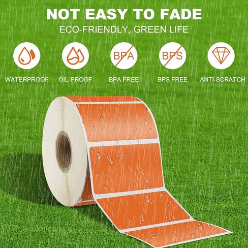 2.25" x 1.25" Direct Thermal Labels,Address Labels，Permanent Adhesive，Orange Self-Adhesive Barcode Label Paper Compatible with Direct Thermal Printers for Business Use，(6 Rolls, 1000 Labels/Roll) in Saudi Arabia