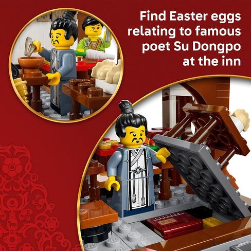 LEGO Chinese Festivals Ancient Moon-Gazing Inn - Building Toy for Boys & Girls, Ages 9+ - Spring Festival Decorations & Craft Kit - 80121 in Kuwait