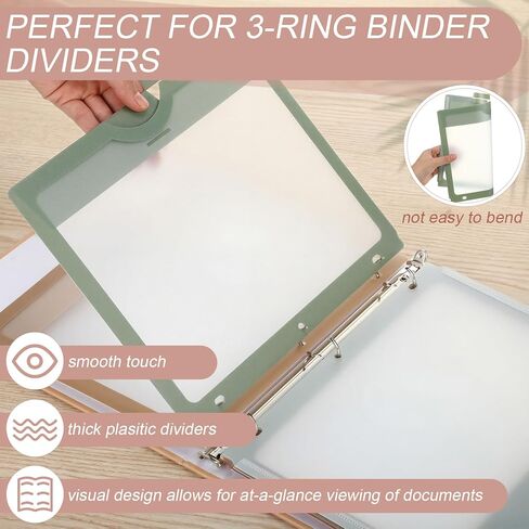 20 Counts Binder Dividers with 20 Pockets, 5 Tab Dividers for 3 Ring Binder Organizer US Letter Size 9.5 x 11.4 Inch for Office and Home Organization Back to School, Pastel Color, 4 Sets in Kuwait