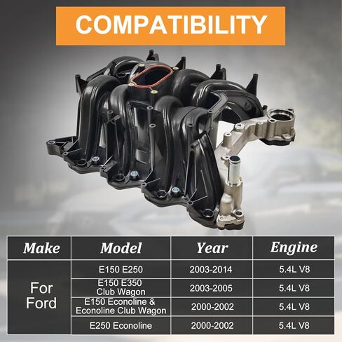 615-188 Upper Intake Manifold W/Gasket Kit 2L1Z-9424-AA Compatible with F150 F250 F350 Expedition 00-04 V8 5.4L Ford E-150 E-250 2003-2014 E350 Super Duty 00-16 E450 Super Duty 03-16 Excursion in Saudi Arabia
