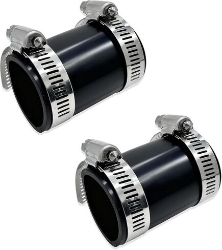 Air Cleaner Hose 9N9652 Replacement for Ford New Holland 2N 8N 9N NAA 600 700 800 900, Massey Ferguson TE20 TO20 TO30 TO35, Includes 4 Clamps, Black, Set of 2 in Saudi Arabia