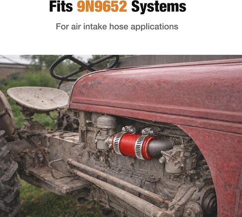 خرطوم منظف الهواء 9N9652 متوافق مع جرارات Ford New Holland 2N 8N 9N NAA 600 700 800 900، خرطوم سحب بديل مع 4 مشابك، أحمر، عبوتان in Kuwait