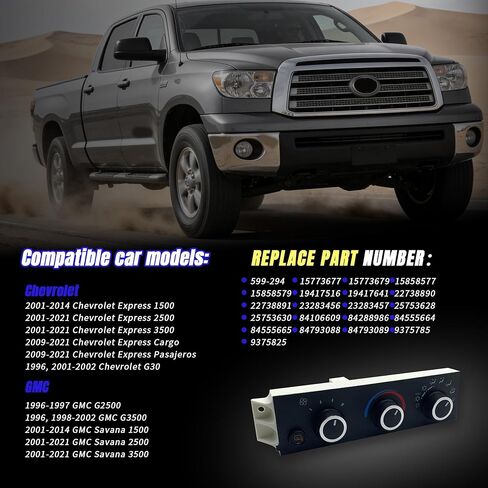 599-294 A/C Heater Climate Control Module Compatible with Chevy Express 1500 2500 3500, GMC Savana 1500 2500 3500, Pasajeros G30, Replaces# 84106609 15773679 in Saudi Arabia