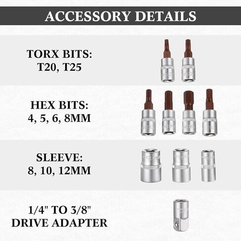 25 Pcs Motocross Tool Kit for Japanese Motorcycles Include Combination Wrench, Hexagonal Bit, Bits, Sleeve, Screwdriver, Drive T-handle Driver, Drive Adapter, Needle-nose Pliers, Cable Ties in Kuwait
