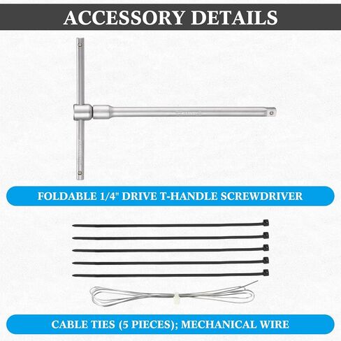 25 Pcs Motocross Tool Kit for Japanese Motorcycles Include Combination Wrench, Hexagonal Bit, Bits, Sleeve, Screwdriver, Drive T-handle Driver, Drive Adapter, Needle-nose Pliers, Cable Ties in Kuwait