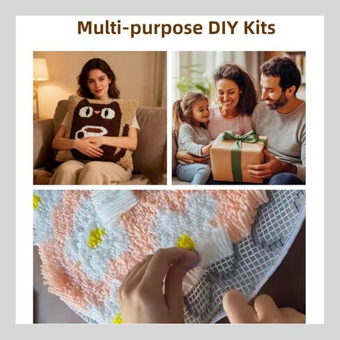 DIY مزلاج هوك وسادة كيت لطيف ملون ديناصور Potrait سهلة للمبتدئين اللون مختوم وسادة 43x43 سم أريكة وسادة غرفة نوم ديكور الحرفية-1 in Kuwait