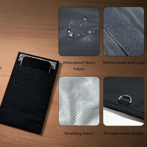 Faraday Bags for Phones, Signal Blocking Pouch, Waterproof Faraday Pouch for WiFi/GPS/RFID Blocking, Anti-Tracking Signal Blocker Pouch(Black) in Saudi Arabia