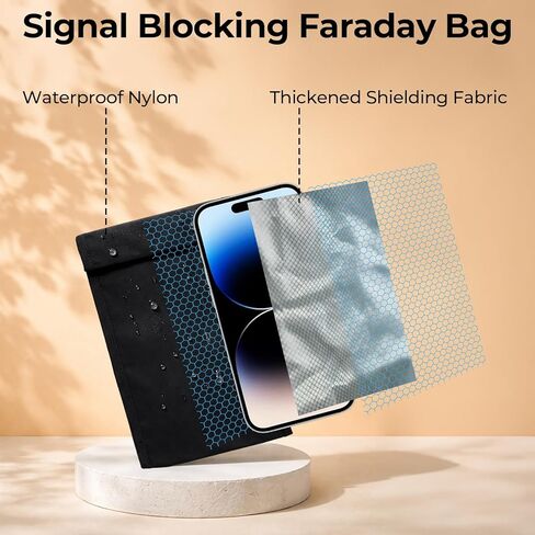 Faraday Bags for Phones, Signal Blocking Pouch, Waterproof Faraday Pouch for WiFi/GPS/RFID Blocking, Anti-Tracking Signal Blocker Pouch(Black) in Saudi Arabia