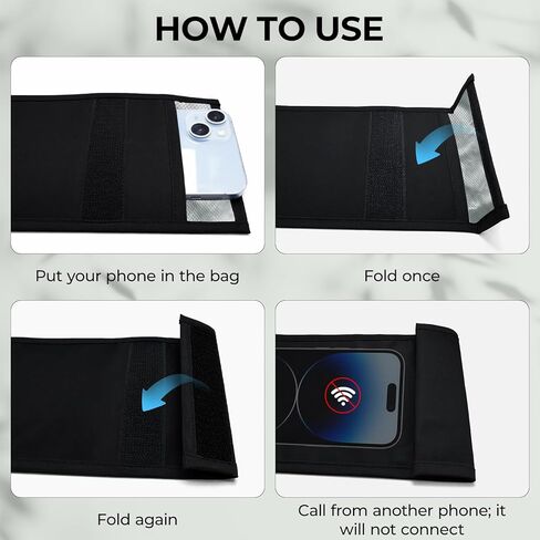 Faraday Bags for Phones, Signal Blocking Pouch, Waterproof Faraday Pouch for WiFi/GPS/RFID Blocking, Anti-Tracking Signal Blocker Pouch(Black) in Saudi Arabia