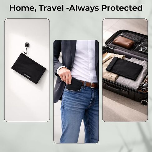 Faraday Bags for Phones, Signal Blocking Pouch, Waterproof Faraday Pouch for WiFi/GPS/RFID Blocking, Anti-Tracking Signal Blocker Pouch(Black) in Saudi Arabia