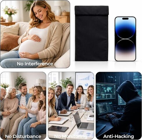 Faraday Bags for Phones, Signal Blocking Pouch, Waterproof Faraday Pouch for WiFi/GPS/RFID Blocking, Anti-Tracking Signal Blocker Pouch(Black) in Saudi Arabia