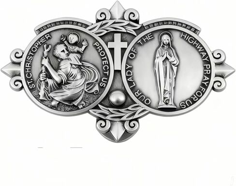 St Christopher Medal for Car Saint Christopher Car Visor Clips Bless Driving Safety Gift in Saudi Arabia