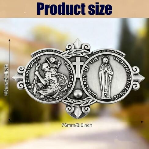 St Christopher Medal for Car Saint Christopher Car Visor Clips Bless Driving Safety Gift in Saudi Arabia