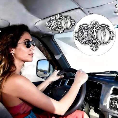 St Christopher Medal for Car Saint Christopher Car Visor Clips Bless Driving Safety Gift in Saudi Arabia