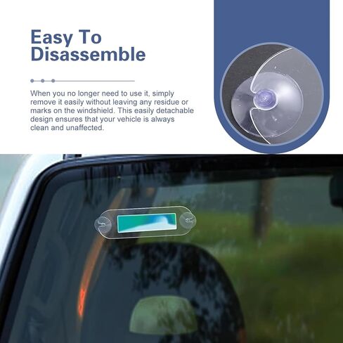 2 PCS EZ Pass Sticker Holder, Windshield Ipass Sticker Holder with Suction Cups, Acrylic EZ Pass Mounting Strips, for Most Toll Passes (Transparent) in Saudi Arabia