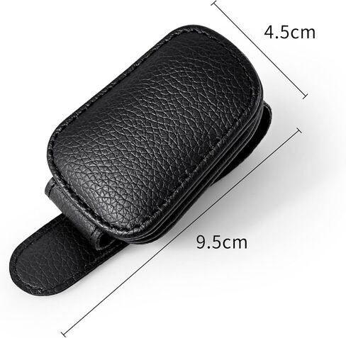 Vanjua 2 Pack Magnetic Leather Sunglass Holder for Car Visor, Universal Visor Sunglasses Holder Clip Car Accessories (Black) in Kuwait