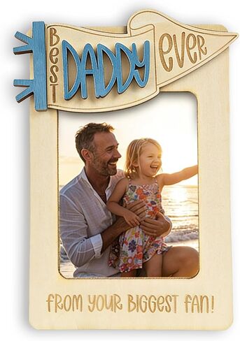 Fathers Day Visor Clip Photo Frame Dad Gifts from Daughter Son Wooden Car Picture Holder for Dad Birthday Gift Car Visor Photo Clip Equipped with Wooden Stand for Desk Display Father’s Day Gifts in Saudi Arabia