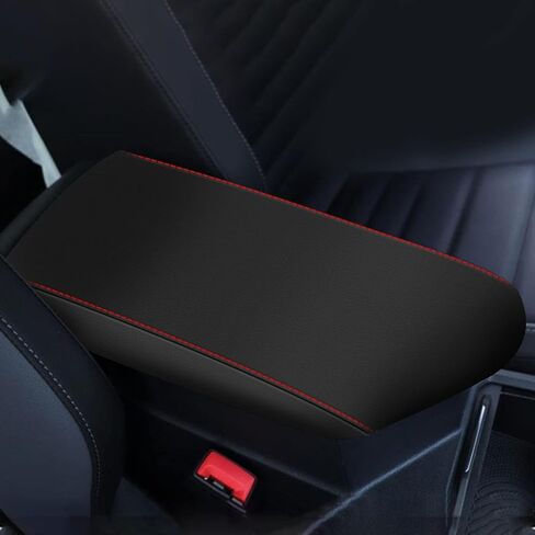 أغطية وحدة التحكم AOMSAZTO لأغطية مسند الذراع Vw Jetta لعام 2019-2025 لسيارة Vw Jetta باللون الأسود مع غرز حمراء in Kuwait