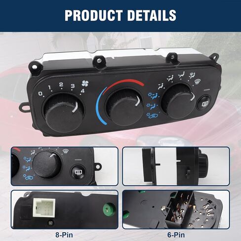599-149 HVAC وحدة التحكم في المناخ، مفتاح لوحة التحكم في سخان التيار المتردد متوافق مع كرايسلر سيبرينغ دودج ستراتوس 2001-2006 يستبدل 4596277AA 4596277AB مناسب بدون نموذج التحكم التلقائي في درجة الحرارة فقط in Kuwait