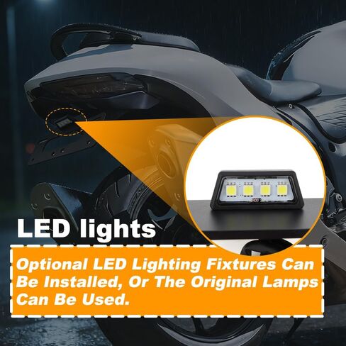 مزيل حاجز الدراجة النارية مع ضوء لوحة ترخيص LED مناسب لـ GSX1300R هايابوسا 2022-2026 الذيل مرتب in Kuwait