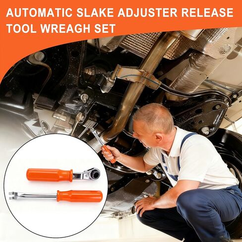 2Pcs/Set Automatic Slack Adjuster Release Tool Wrench Fork End Release Tool and 5/16" Double Square Ratcheting Wrench Brake Adjustment Tool in Kuwait